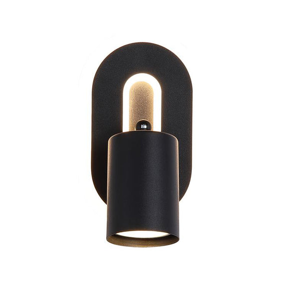 1 Light Spotlight LED Wall Light - Matt Black Metal (0483SAN77230BK)