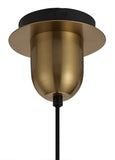 1 Light Pendant E27 With 20cm Tubular Ribbed Glass, Opal Brass Gold/Matt Black - Other Colours available  (1230RUBLTK541)