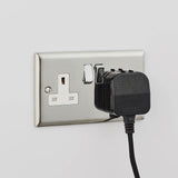 Plug In Wall Light - Matt Black with Grey Cotton mix Shade (0711CAR79500)