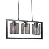 3 Light Mesh Pendant in Black and Antique Brass (1284FOX90223PBK)