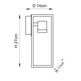 1 Light Wall light IP44 - Textured Black (0711HER91993)