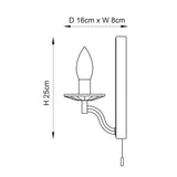 1 Light Wall Light in Polished Nickel (0711GAR92959)