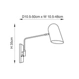 1 Light Swing Arm Wall Light Polished in Brass with Matt Black Shade (0711NAV93145)