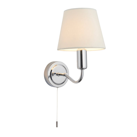 Timeless Modern Wall Light in Chrome with Ivory Shade (0711CON93851)