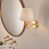 Timeless Modern Wall Light in Satin Brass with Ivory Shade (0711CON93852)