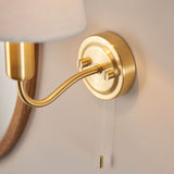 Timeless Modern Wall Light in Satin Brass with Ivory Shade (0711CON93852)