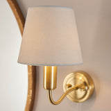 Timeless Modern Wall Light in Satin Brass with Ivory Shade (0711CON93852)