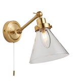 1 Light Satin Brass Wall Light with Clear Glass Shade (0711FAR93854)