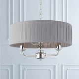 Statement 3 Light Pendant in Bright Nickel with Wrapped Charcoal Shade (0711HIG94394)