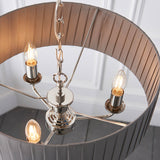 Statement 3 Light Pendant in Bright Nickel with Wrapped Charcoal Shade (0711HIG94394)