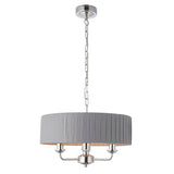 Statement 3 Light Pendant in Bright Nickel with Wrapped Charcoal Shade (0711HIG94394)