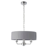 Statement 3 Light Pendant in Bright Nickel with Wrapped Charcoal Shade (0711HIG94394)