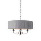Statement 3 Light Pendant in Bright Nickel with Wrapped Charcoal Shade (0711HIG94394)