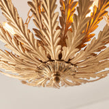 An opulent and Ornate Gold Leaf 3 Light Flush (0711DEL95039)