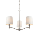 3 Light Pendant in Bright Nickel with White Vintage Shades (0711ORT95828)