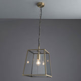 1 Light Pendant in Matt Antique Brass with Clear Glass Shade (0711HUR95835)