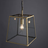 1 Light Pendant in Matt Antique Brass with Clear Glass Shade (0711HUR95835)