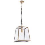 1 Light Pendant in Matt Antique Brass with Clear Glass Shade (0711HUR95835)