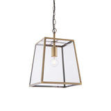 1 Light Pendant in Matt Antique Brass with Clear Glass Shade (0711HUR95835)