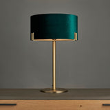 Table Lamp in Antique Brass with Green Velvet Shade (0711HAY95837)
