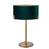 Table Lamp in Antique Brass with Green Velvet Shade (0711HAY95837)