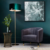 Floor Lamp in Antique Brass with Green Velvet Shade (0711HAY95838)