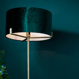 Floor Lamp in Antique Brass with Green Velvet Shade (0711HAY95838)