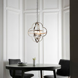 4 Light Pendant Finished in Bright Nickel, Faceted Reflective Detail (0711BAR95853)