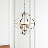 4 Light Pendant Finished in Bright Nickel, Faceted Reflective Detail (0711BAR95853)