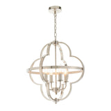 4 Light Pendant Finished in Bright Nickel, Faceted Reflective Detail (0711BAR95853)