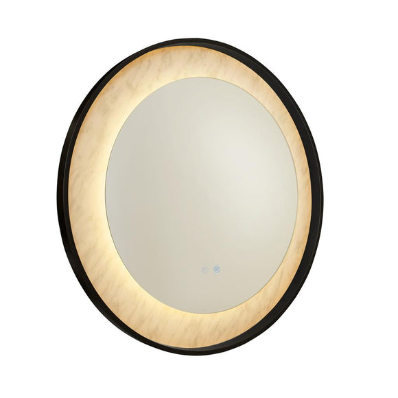 Illuminated Bathroom LED Mirror - Black With Marble Effect , IP44 (0483LUX96060BK)