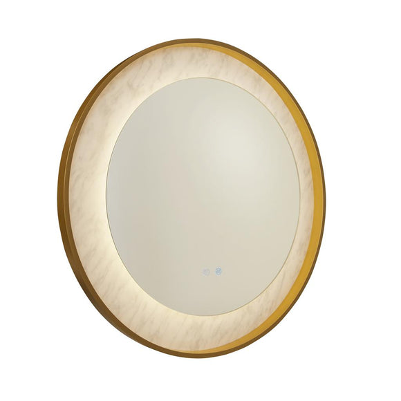 Illuminated Bathroom LED Mirror - Gold With Marble Effect , IP44 (0483LUX96060GO)