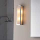 2 Light Bathroom Wall Light Chrome Plated with Frosted Glass Diffuser (0711NEW96137)