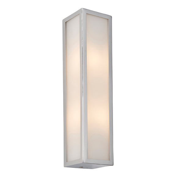 2 Light Bathroom Wall Light Chrome Plated with Frosted Glass Diffuser (0711NEW96137)