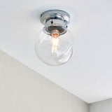 Clear Glass Shade Flush Fitting - Suitable for Bathroom IP44 (0711CHE96138)