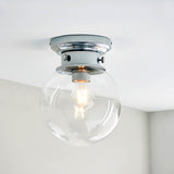 Clear Glass Shade Flush Fitting - Suitable for Bathroom IP44 (0711CHE96138)