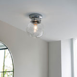 Clear Glass Shade Flush Fitting - Suitable for Bathroom IP44 (0711CHE96138)