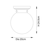 Clear Glass Shade Flush Fitting - Suitable for Bathroom IP44 (0711CHE96138)
