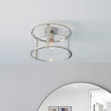 1 Light Flush in Bright Nickel with Clear Glass Shade (0711HOP96150)