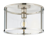 1 Light Flush in Bright Nickel with Clear Glass Shade (0711HOP96150)