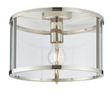 1 Light Flush in Bright Nickel with Clear Glass Shade (0711HOP96150)