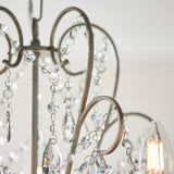 5 Light Pendant, Aged Silver with Clear Faceted Cut Crystal Glass (0711BER96209)