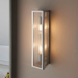 2 Light Bathroom Wall Light Chrome Plated with Clear Ribbed Diffuser (0711NEW96220)