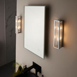 2 Light Bathroom Wall Light Chrome Plated with Clear Ribbed Diffuser (0711NEW96220)