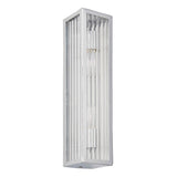 2 Light Bathroom Wall Light Chrome Plated with Clear Ribbed Diffuser (0711NEW96220)