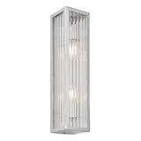 2 Light Bathroom Wall Light Chrome Plated with Clear Ribbed Diffuser (0711NEW96220)