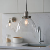 1 Light Pendant in Bright Nickel Plating and Clear Glass Shade (0711HAN97588)