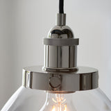 1 Light Pendant in Bright Nickel Plating and Clear Glass Shade (0711HAN97588)