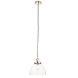1 Light Pendant in Bright Nickel Plating and Clear Glass Shade (0711HAN97588)