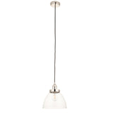 1 Light Pendant in Bright Nickel Plating and Clear Glass Shade (0711HAN97588)